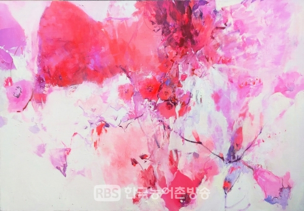 (강승완 개인전 작=몽중화 수족관속에핀 꽃, 130.3x162.2cm, Oil on Canvas, 2020)