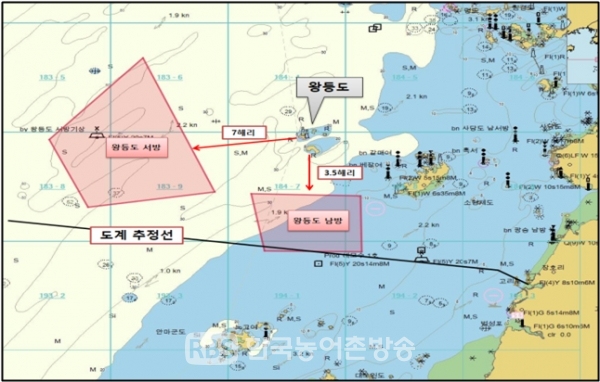 부안군 왕등도 해역 불법어구 철거사업 구역도(사진=전북도청 자료)