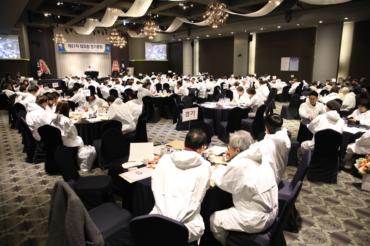 대한한돈협회가 지난 22일 대전 소재 BMK웨딩홀에서 제51차 대의원 정기총회를 개최했다. [한돈협회]